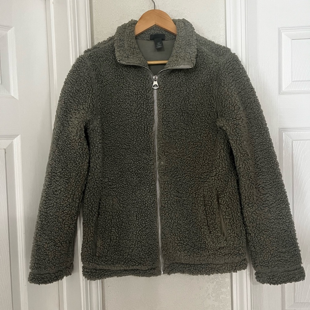 H&M Olive/Sage Green Sherpa Jacket